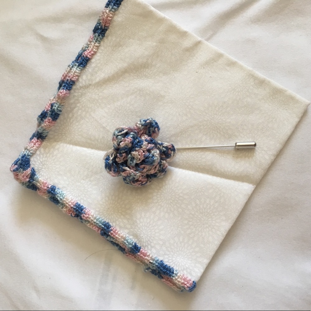 Pocket square and lapel pin